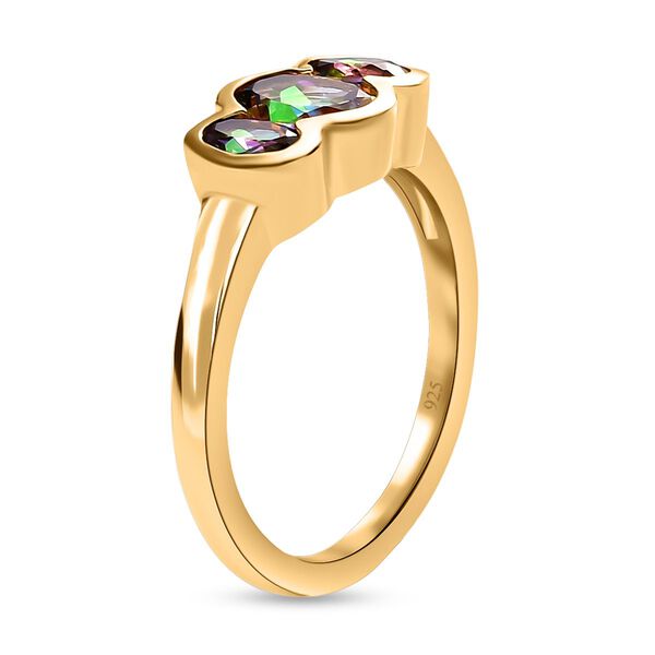 Nordlicht Mystischer Topas Ring, 925 Silber vergoldet, ca. 1.55 ct image number 5