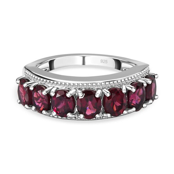 Rhodolith Granat Ring, 925 Silber platiniert (Gr&ouml;&szlig;e 17.00) ca. 3.27 ct