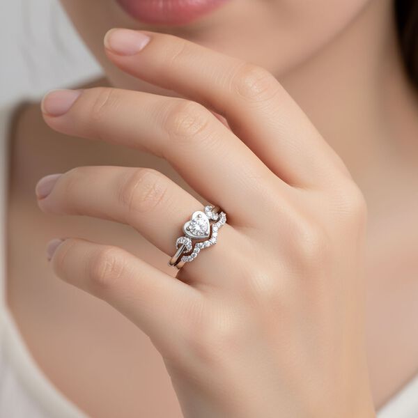 Lustro Stella Weißer Zirkonia Ring 925 Silber rhodiniert (Größe 17.00) image number 2