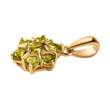 Nat&uuml;rlicher AA Calabar-Turmalin Anh&auml;nger, 925 Silber Gelbgold Vermeil ca. 0.89 ct