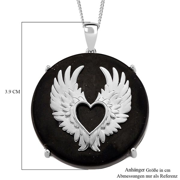 D'Joy Shungit Anh&auml;nger mit Kette, ca. 45 cm 925 Silber rhodiniert ca. 35,98 ct image number 6