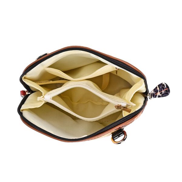 Chaos by Elsie- Echtleder Umh&auml;ngetasche mit RFID-Schutz und Kroko-Pr&auml;gung, Rautenmuster, 19x11x20cm image number 10