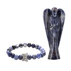 2er Set - Sodalith-Engel und passendes Energie-Armband, handgefertigt