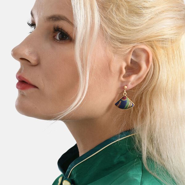 LA MAREY 2er-Set Brokat Seiden-Haarnadel und Ohrringe mit Geschenkbox, Mehrfarbig image number 3