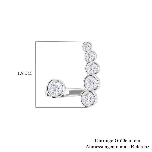 Zirkonia rhodinierte Ohrringe - 2,50 ct. image number 5