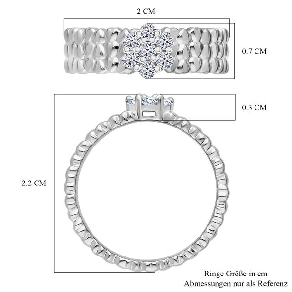 LUXURIANT SI-GH Labor Diamant Ring mit Herzmotiven, 925 Silber rhodiniert - 0,25 ct. image number 6