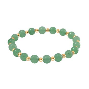 Gr&uuml;ner Aventurin Armband, flexibel, vergoldet ca. 60.00 ct