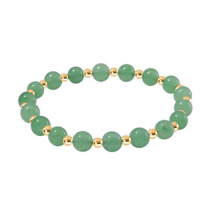 Gr&uuml;ner Aventurin Armband, flexibel, vergoldet ca. 60.00 ct