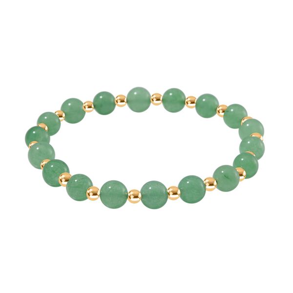Gr&uuml;ner Aventurin Armband, flexibel, vergoldet ca. 60.00 ct