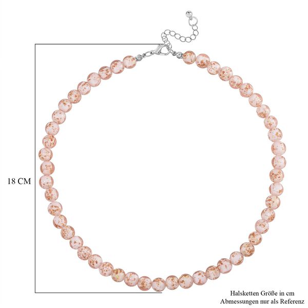 Weiße Halskette im Murano-Stil, 50+5cm image number 7