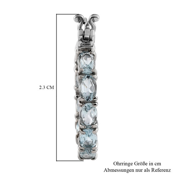 Himmelblaue Topas-Ohrringe, Edelstahl, ca. 10,55 ct image number 5