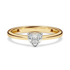 LUXURIANT DIAMOND - Lab Grown Diamant VS-EF SGL zertifiziert Ring, 925 Silber 750 Gelbgold Vermeil (Größe 17.00) ca. 0,50 ct