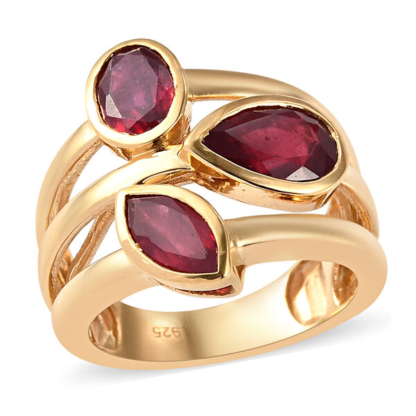 Afrikanischer Rubin Ring 925 Silber 585 Vergoldet image number 4