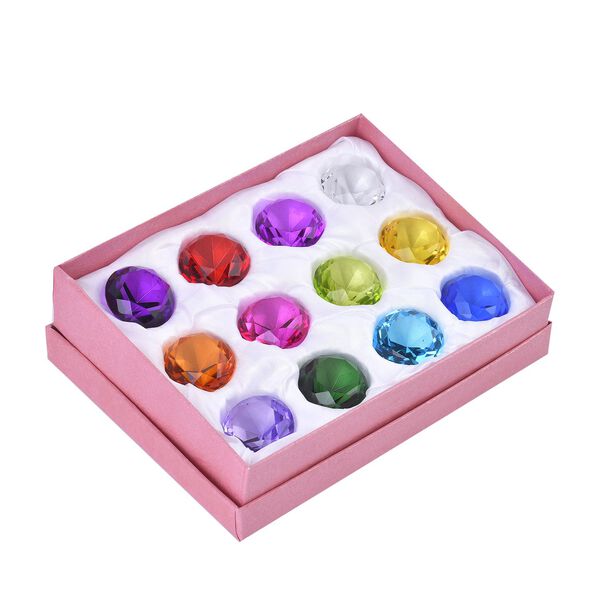 12er-Set Glaskristall, Mehrfarbig image number 5