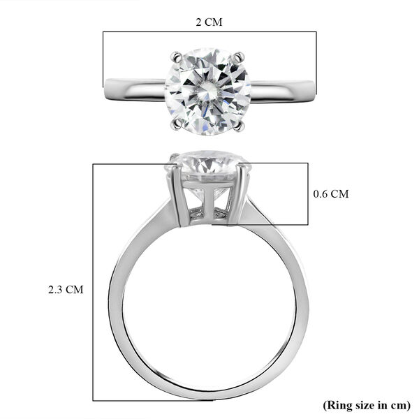 VS Moissanit Ring 925 Silber Platiniert (Gr&ouml;&szlig;e 19.00) ca. 2,06 ct image number 5
