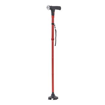 LIVMORE Smart Gehstock, klappbar, 85-97cm, LED Licht, SOS Alarm, Rot