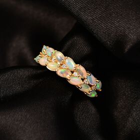 D'Joy AA natürlicher, äthiopischer Welo Opal und Zirkon Ring - 1,53 ct.