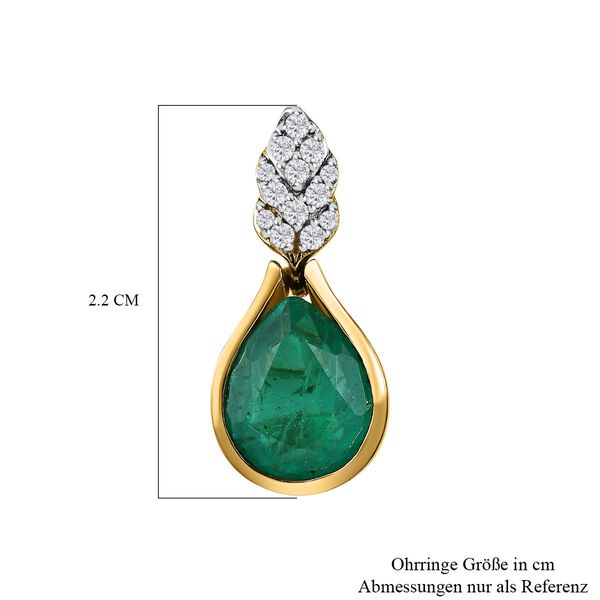 Smaragd Triplett Quarz und Zirkon Ohrringe - 5,99 ct. image number 4