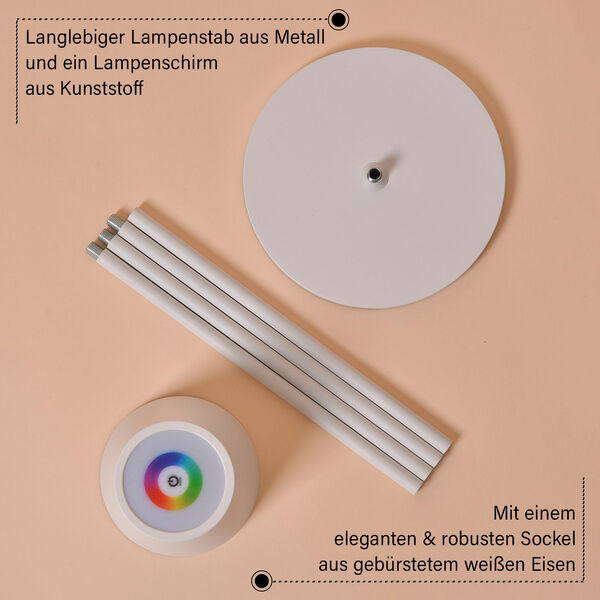 Kabellose Stehlampe mit Touch-Steuerung, Weiß, 18x118 cm image number 2