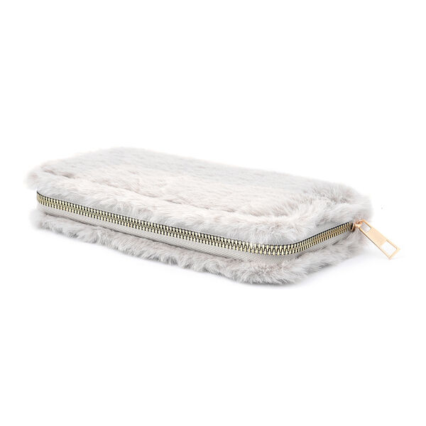 Kunstfell Brieftasche, Dunkelblau image number 3