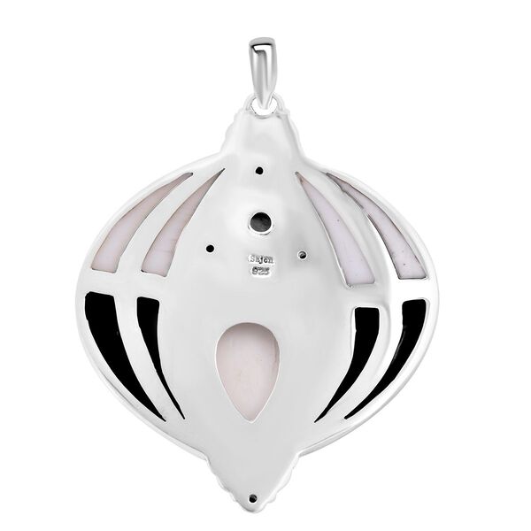 Sajen Silver- Ochse Knochen, Regenbogen Mondstein und Multi Edelstein Anhänger - 12,88 ct. image number 5