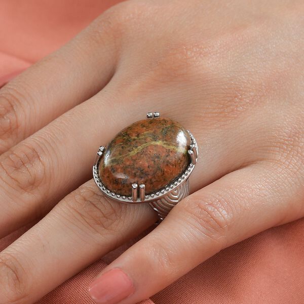 Unakite Ring - 31,31 ct. image number 2