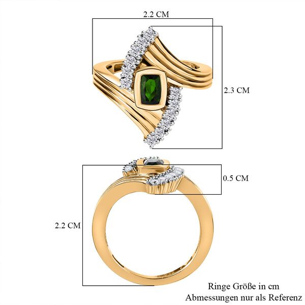 Nat&uuml;rlicher Chromdiopsid und Zirkon-Ring - 0,94 ct. image number 7
