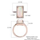 Natürlicher Äthiopischer Opal und Zirkon Halo Ring 925 Silber Rosegold Vermeil image number 6