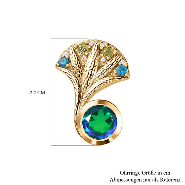 GP Italian Garden Kollektion - Pfau Triplett Quarz und Multi-Edelstein-Ohrringe - 3,62 ct. image number 5