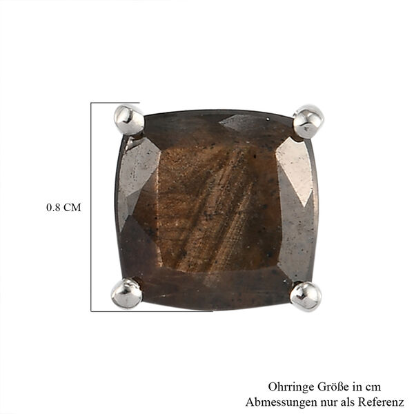 Schokoladen Saphir Ohrringe 925 Silber platiniert ca. 4,18 ct image number 5