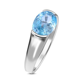 Kambodschanischer, blauer Zirkon Ring - 3 ct.
