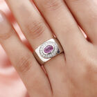 Premium Ilakaka Rosa Saphir und Zirkon Ring 925 Silber platiniert (Größe 20.00)(Fissure gefüllt) ca. 1,43 ct image number 2