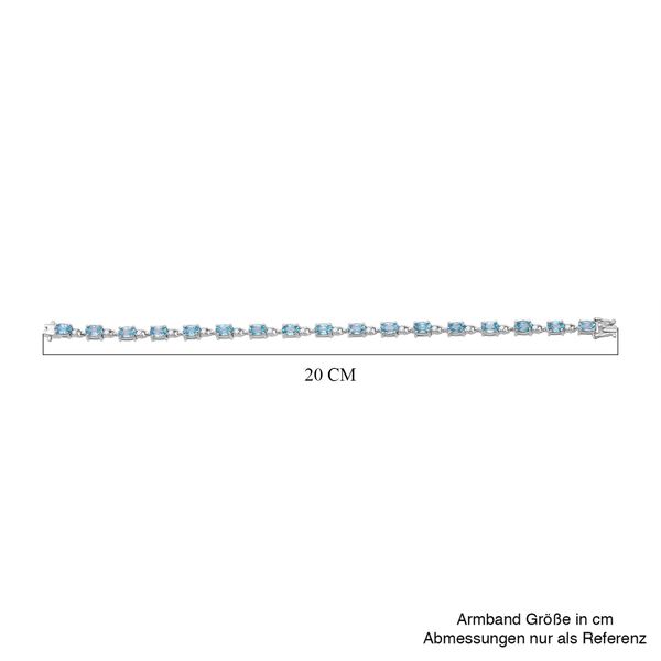 AA Blauer Zirkon, Lab Grown Diamant Armband ca. 19 cm 925 Silber rhodiniert ca. 14,72 ct. image number 3