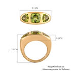 Natürlicher Peridot 3 Stein Ring 925 Silber vergoldet  ca. 3,20 ct image number 6