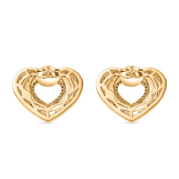 LUXURIANT SI Labor Diamant Ohrringe, 925 Silber mit 750 Gelbgold Vermeil - 0,50 ct. image number 4