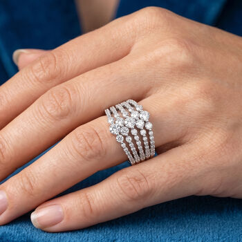 LUXURIANT DIAMOND - Lab Grown Diamant SI-GH SGL zertifiziert Ring 925 Silber Rhodiniert (Gr&ouml;&szlig;e 18.00) ca. 1,33 ct
