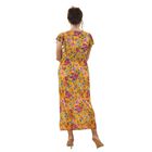 Maxi Kleid mit gesmokter Taille und Flatterärmel, One Size, gelb image number 1