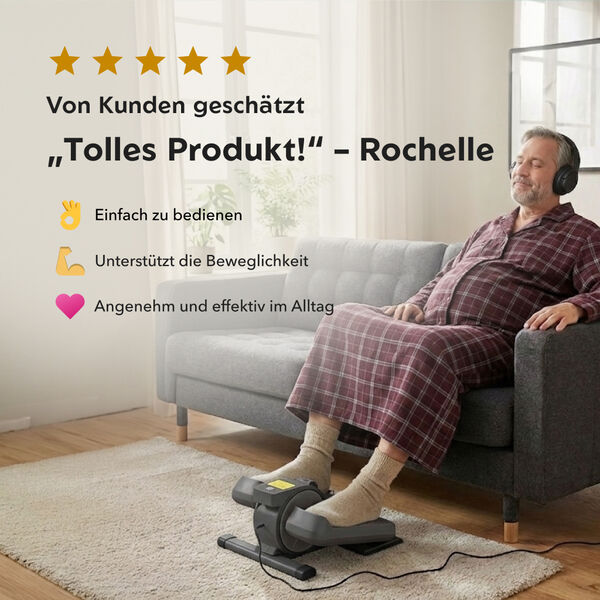 LIVMORE Original kompakter Elektro Stepper, Anti-Rutsch-Pedale, Anzeige und Fernbedienung, 47&times;42&times;23,5 cm, Schwarz image number 4