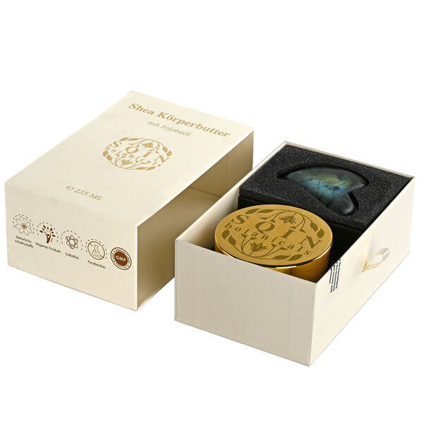 SQIN botanicals Shea K&ouml;rperbutter mit Jojoba&ouml;l inkl. Labradorit Gua Sha, 225ml image number 6