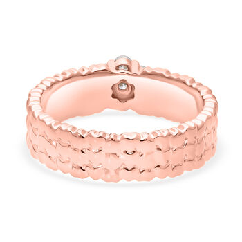 LUXURIANT SI-GH Labor Diamant Ring mit Herzmotiven, 925 Silber 750 Ros&eacute;gold Vermeil - 0,25 ct.