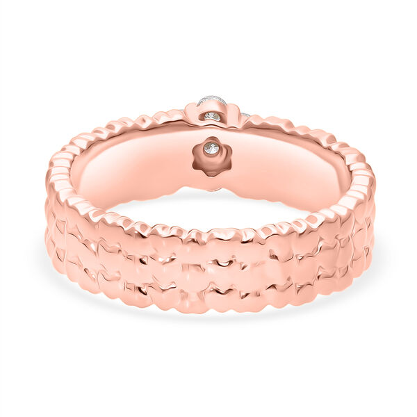 LUXURIANT SI-GH Labor Diamant Ring mit Herzmotiven, 925 Silber 750 Roségold Vermeil - 0,25 ct. image number 3