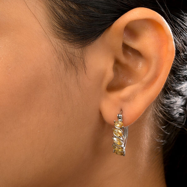 Citrin-Creolen, Edelstahl ca. 2,20 ct image number 3