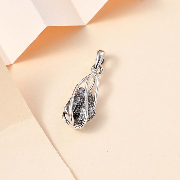 Muonionalusta Meteorit Anh&auml;nger 925 Silber platiniert ca. 8.66 ct image number 2