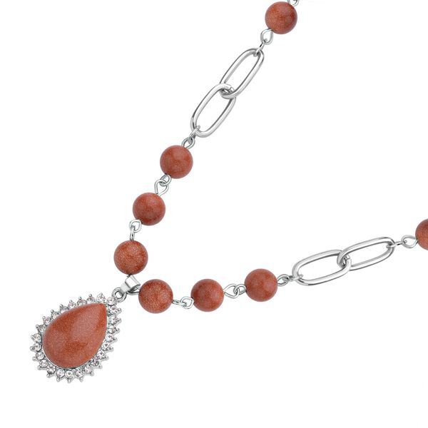 Goldfluss Collier, ca. 45 cm, silberfarben ca. 76,00 ct image number 3