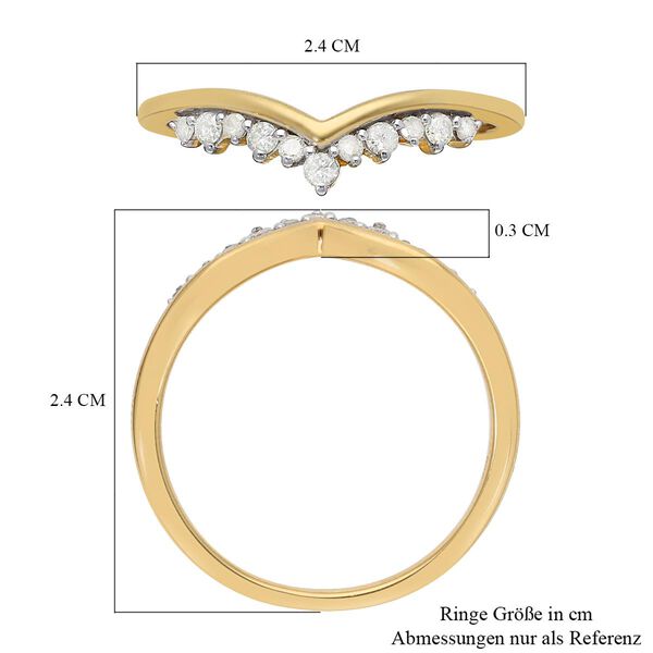 Diamant-Ring, 925 Silber Gelbgold Vermeil  ca. 0,25 ct image number 6