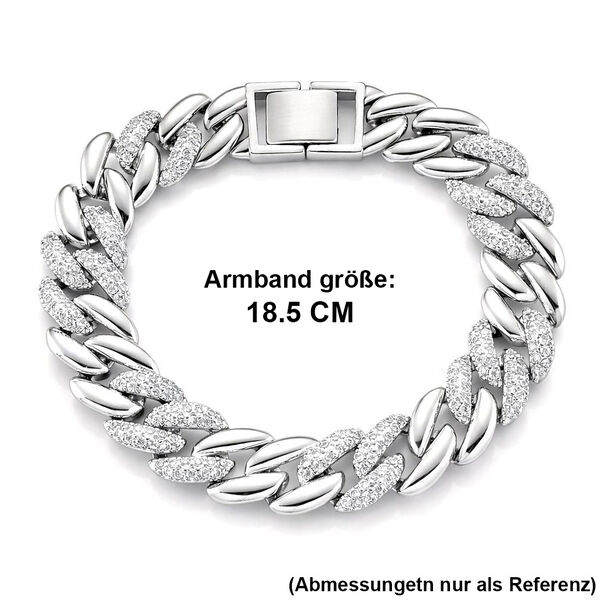 Wei&szlig;er Zirkonia Armband ca. 18.5 cm Nickelfreies Messing image number 6