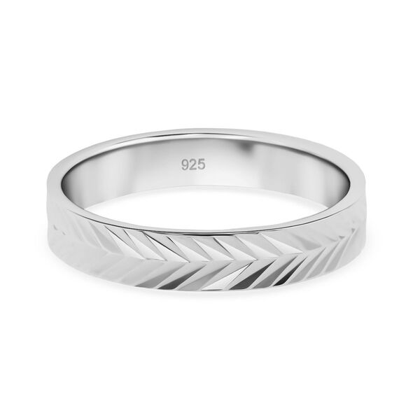 Bandring mit Diamantschliffmuster in 925 Silber, 2,40 Gramm image number 0
