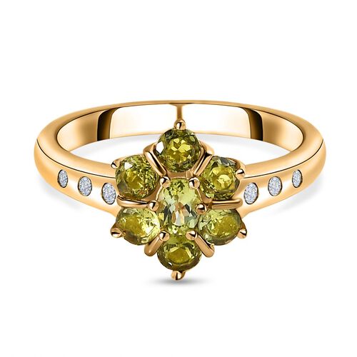 Natürlicher AA Calabar-Turmalin Ring, 925 Silber Gelbgold Vermeil, (Größe 19.00) ca. 1.02 ct image number 0