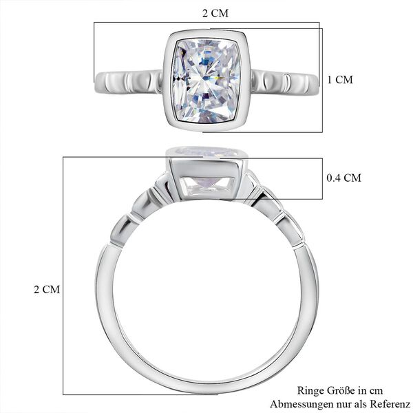 Weißer Zirkonia-Solitär-Ring in Silber, 2,22 ct. image number 7