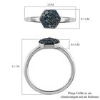 Blauer Diamant Ring 925 Silber platiniert (Größe 21.00) ca. 0.20 ct image number 6